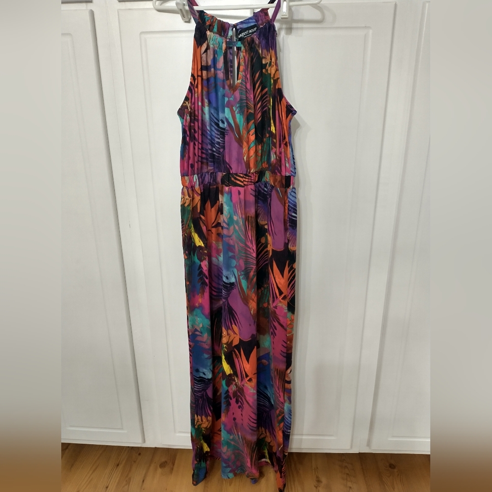 Tropical maxi dress plus size xl
